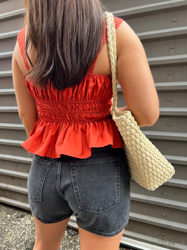 ruched waist tank top