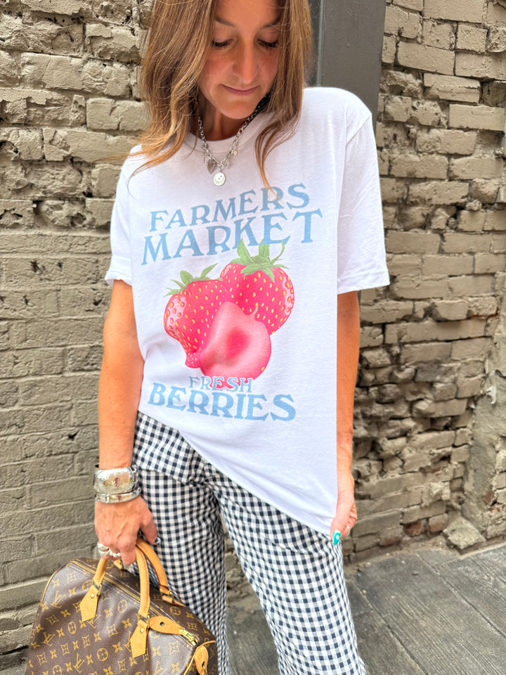 white farmer's market graphic tshirt 