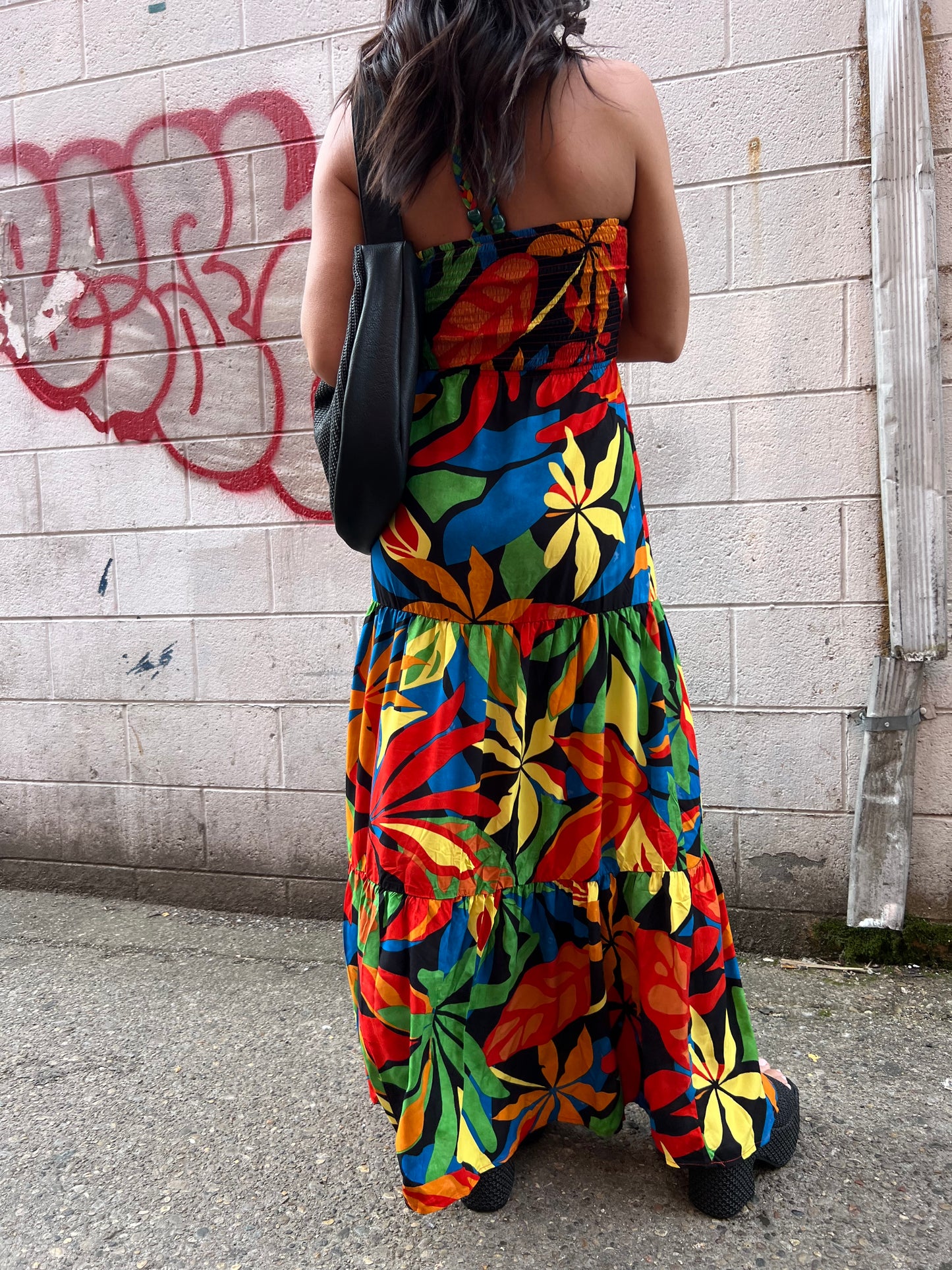 tropical floral print dress