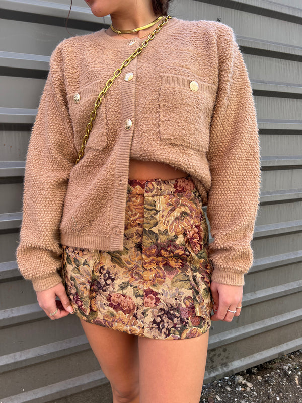 WARM FLORAL LADY STYLE MINI SKIRT - THE HIP EAGLE BOUTIQUE