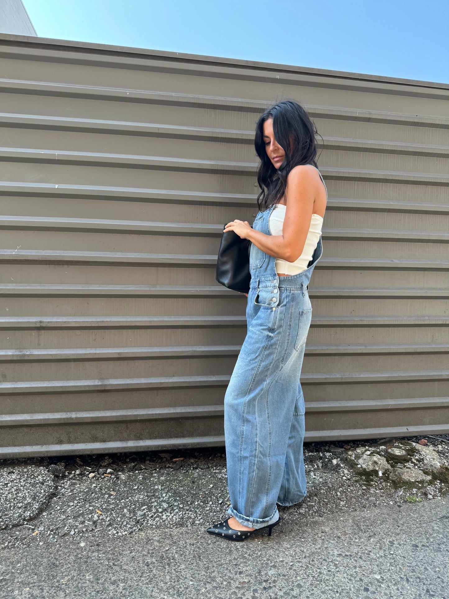 chic denim overall looks