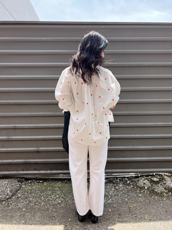 short sleeve button up blouse