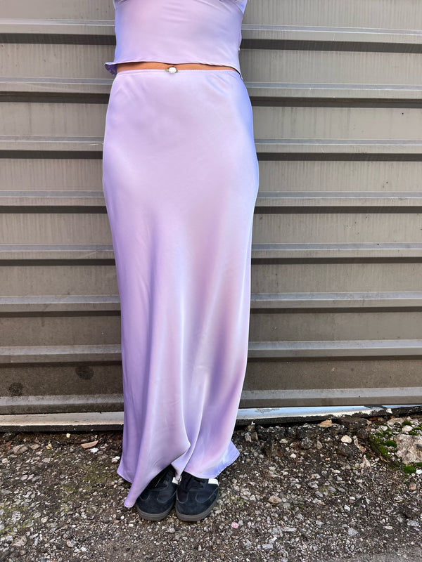 lilac midi slip skirt