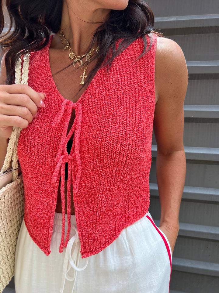 red summer top