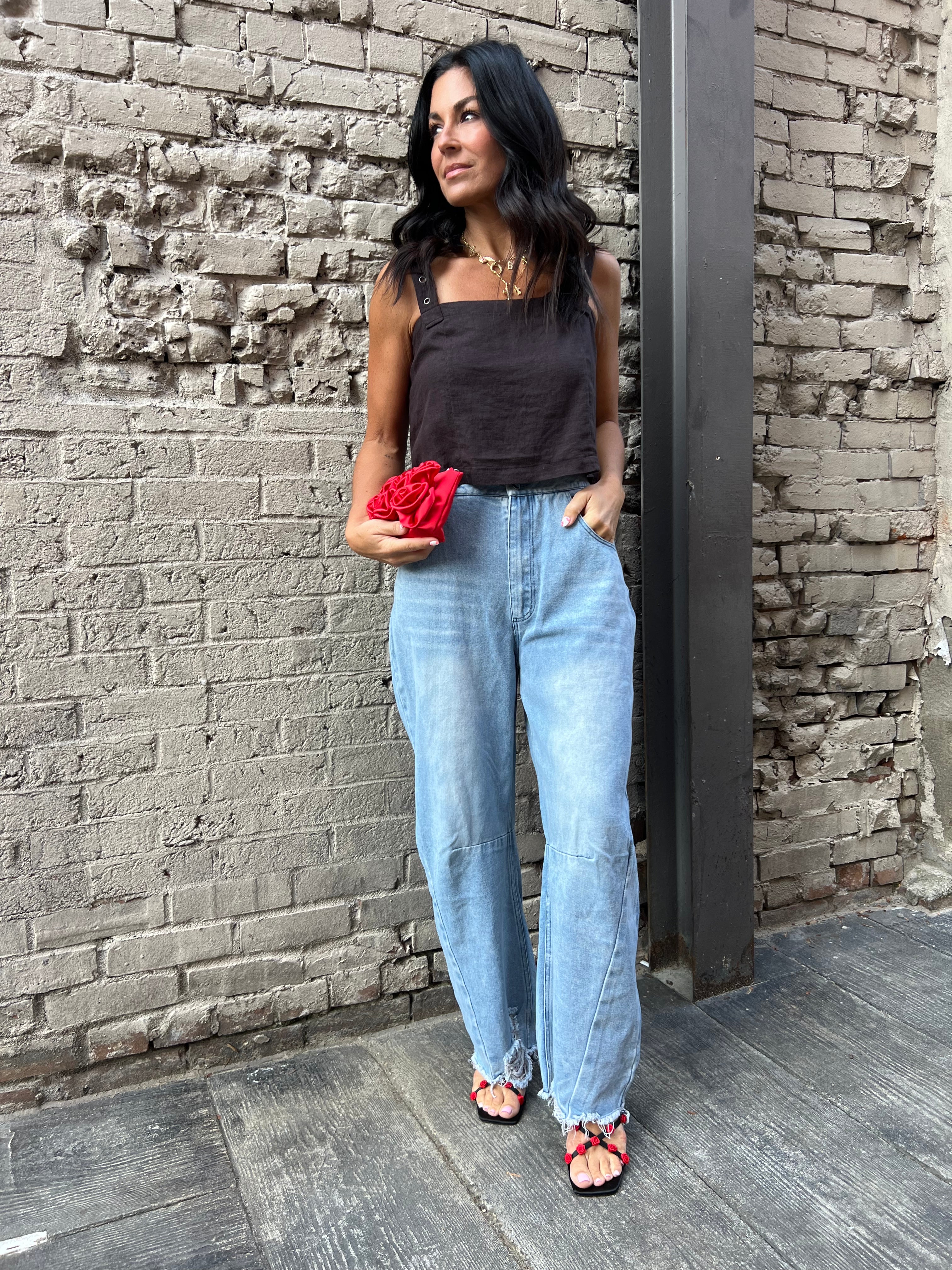 niko and… BELT BARREL DENIM KNOX BARREL JEANS - THE HIP EAGLE BOUTIQUE – The Hip Eagle