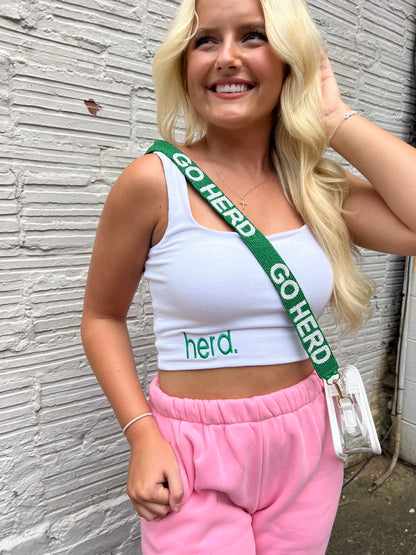 HERD GAME DAY KELLY GREEN BEADED PURSE STRAP - THE HIP EAGLE BOUTIQUE