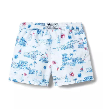 RECYCLED FLORAL SWIM TRUNKS X AMERICANA TOILE