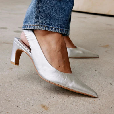 MATISSE SILVER SLINGBACK HEEL