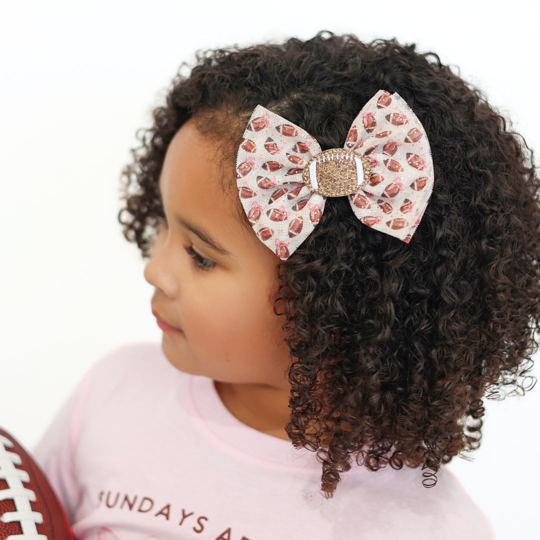 GAME DAY GLITZ TULLE BOW CLIP