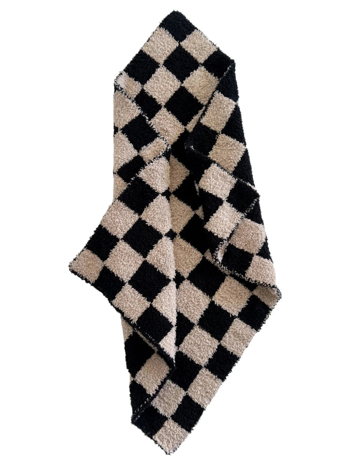 BLACK & COCOA CHECKERBOARD BLANKET