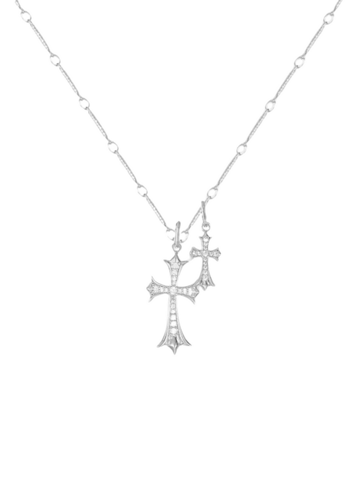 ALIX EARLE DOUBLE CROSS NECKLACE