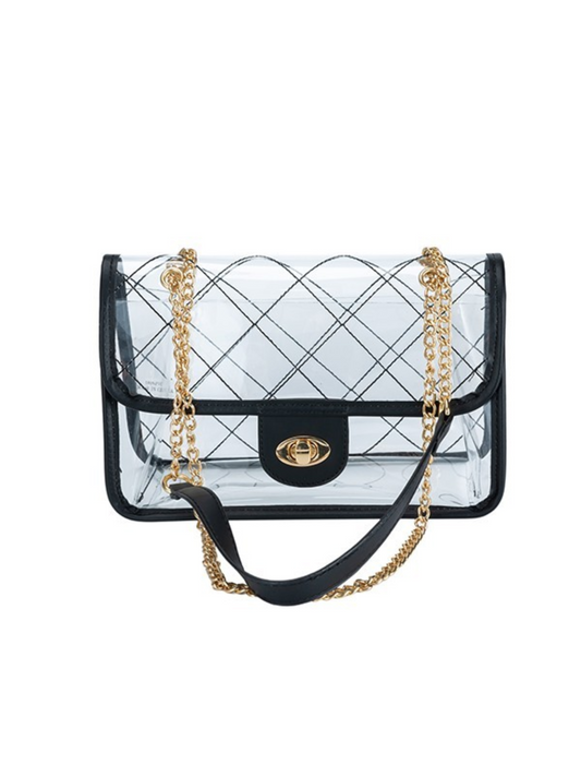 clear quilted crossbody purse
