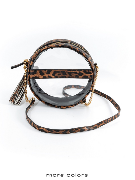 CLEAR ROUND CROSSBODY PURSE