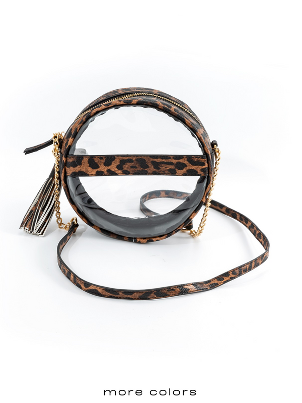 CLEAR ROUND CROSSBODY PURSE