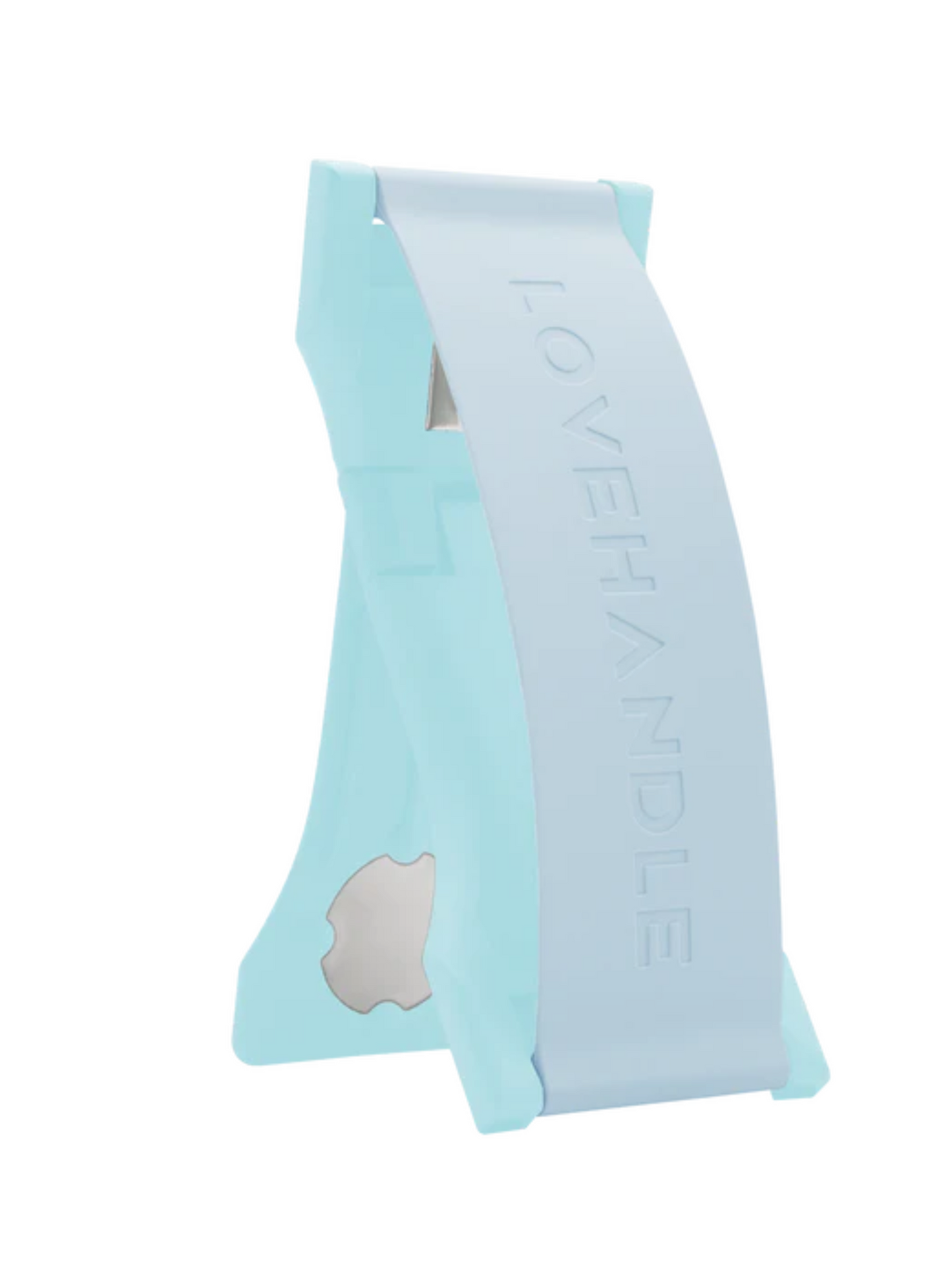 LOVE HANDLE PRO SILICONE PHONE GRIP IN FROSTY BLUE ON LIMPET BLUE BASE - THE HIP EAGLE BOUTIQUE