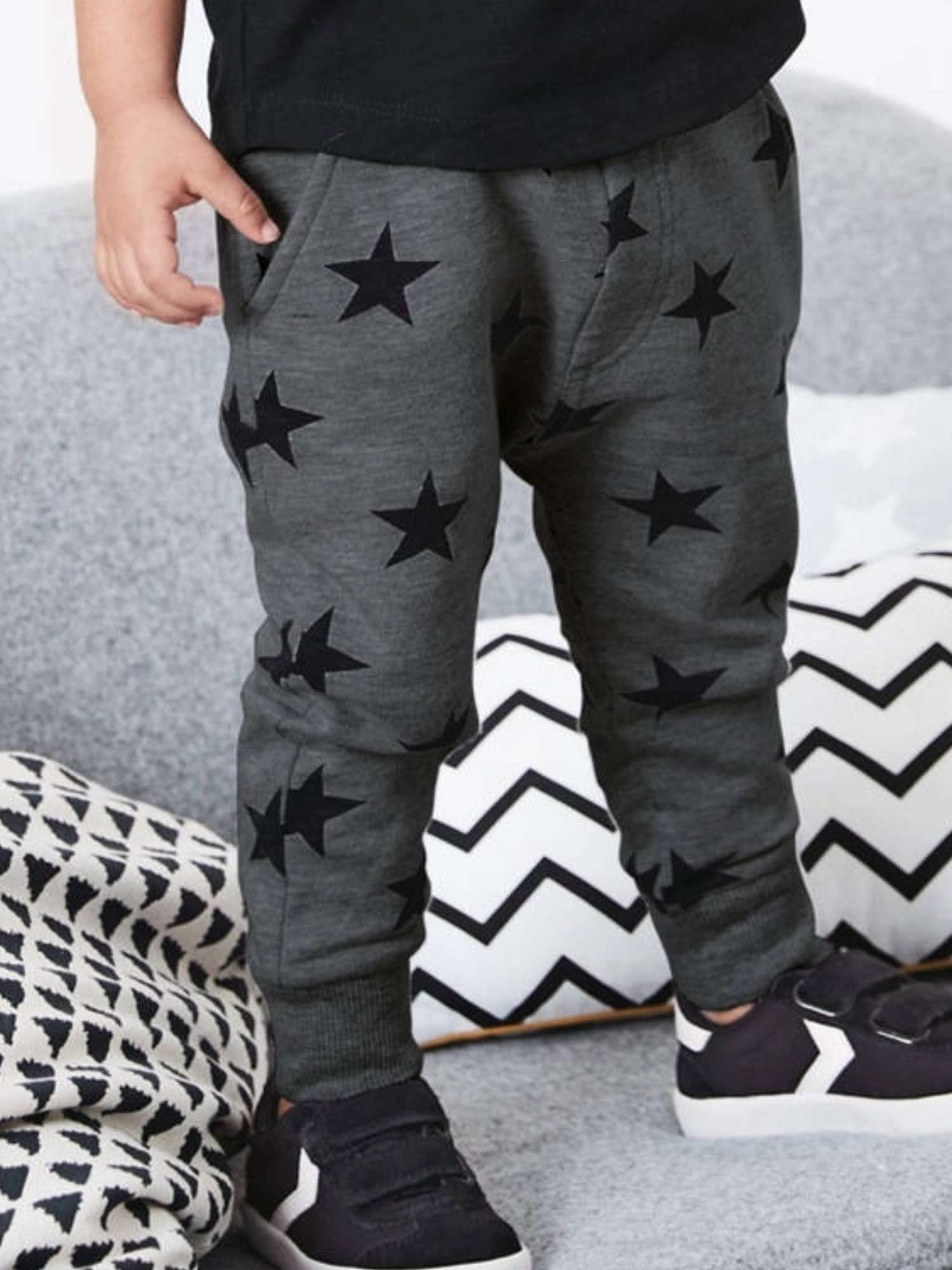 BOYS STAR PLAYER JOGGER IN GRAY - THE LITTLE EAGLE BOUTIQUE