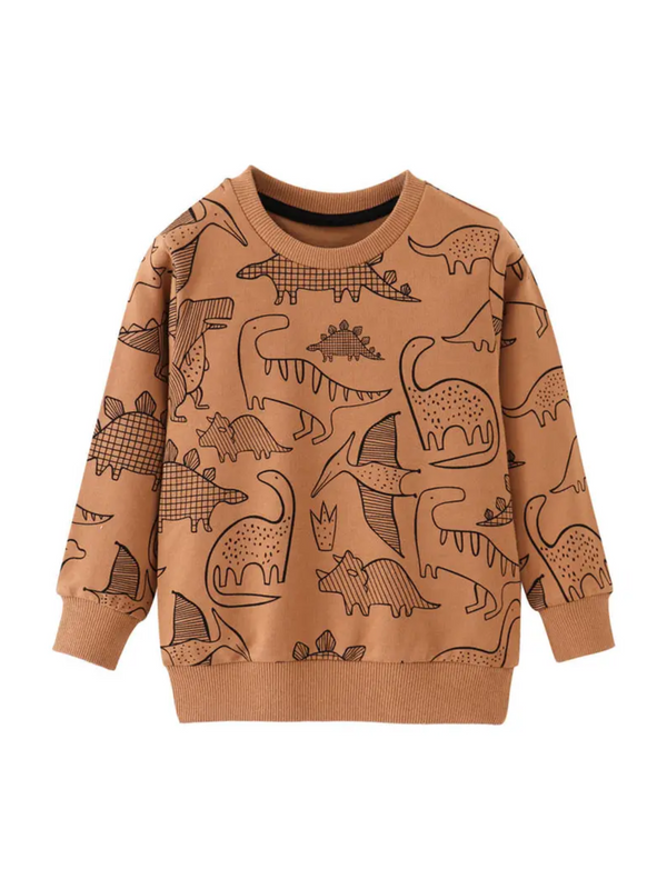 STOMP STOMP BOYS DINO GRAPHIC CREWNECK - THE LITTLE EAGLE BOUTIQUE