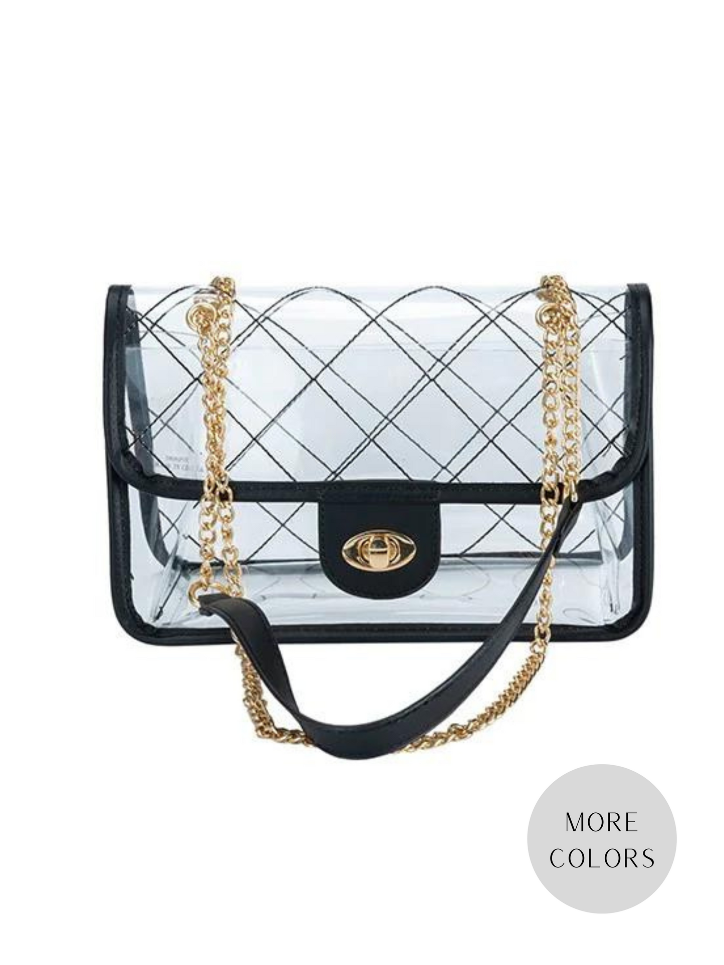BLACK QUILTED CLEAR PURSE - THE HIP EAGLE BOUTIQUE