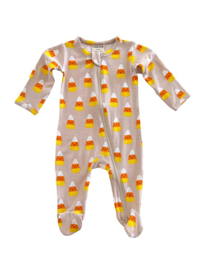 HALLOWEEN 2-WAY FOOTIE IN CANDY CORN - THE HIP EAGLE BOUTIQUE