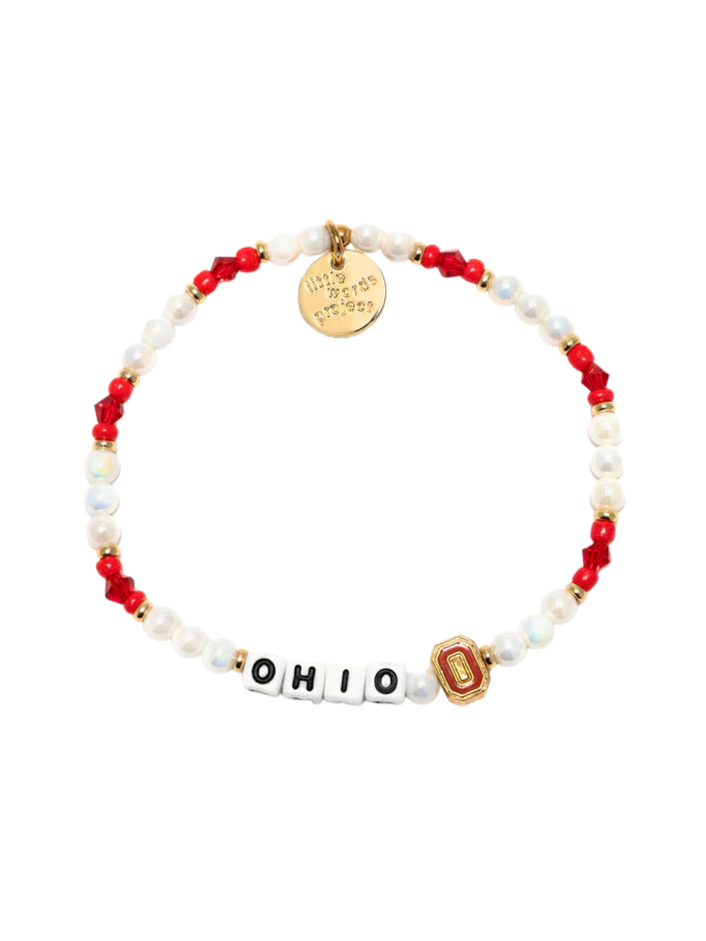 LITTLE WORDS PROJECT CRYSTAL OHIO STATE BRACELET - THE HIP EAGLE 