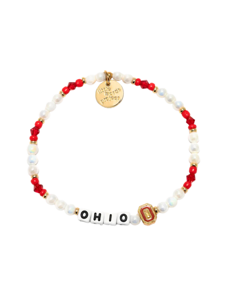 LITTLE WORDS PROJECT CRYSTAL OHIO STATE BRACELET - THE HIP EAGLE 