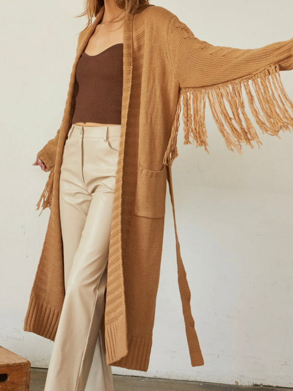 LESLIE FRINGE DUSTER CARDI - THE HIP EAGLE BOUTIQUE