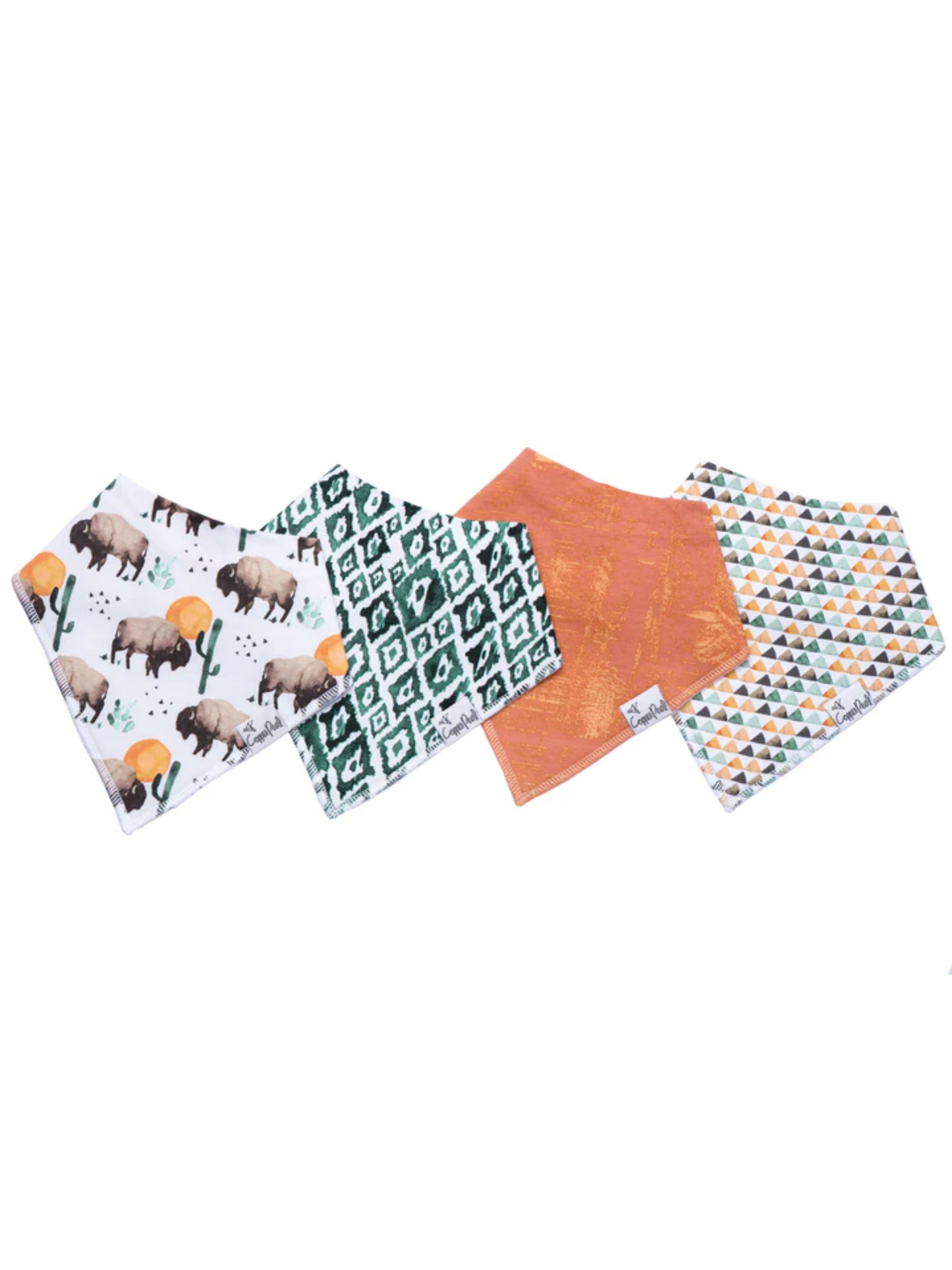 COPPER PEARL BANDANA BIBS IN BISON - THE LITTLE EAGLE BOUTIQUE