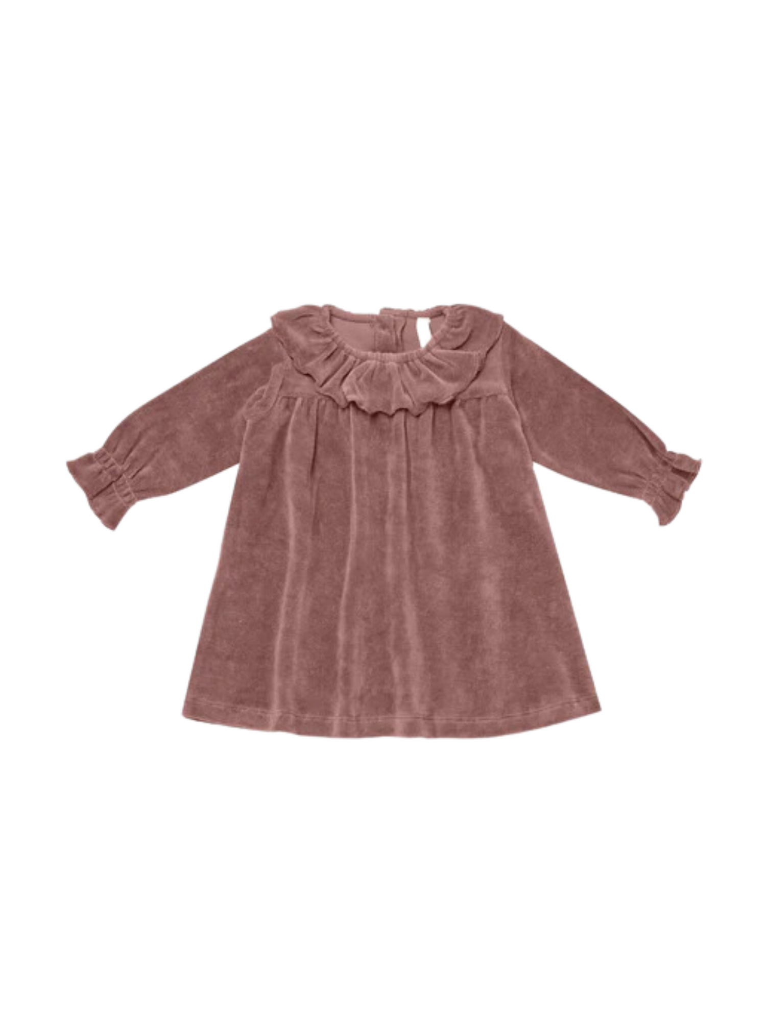 QUINCY MAE VELOUR DRESS IN FIG - THE LITTLE EAGLE BOUTIQUE