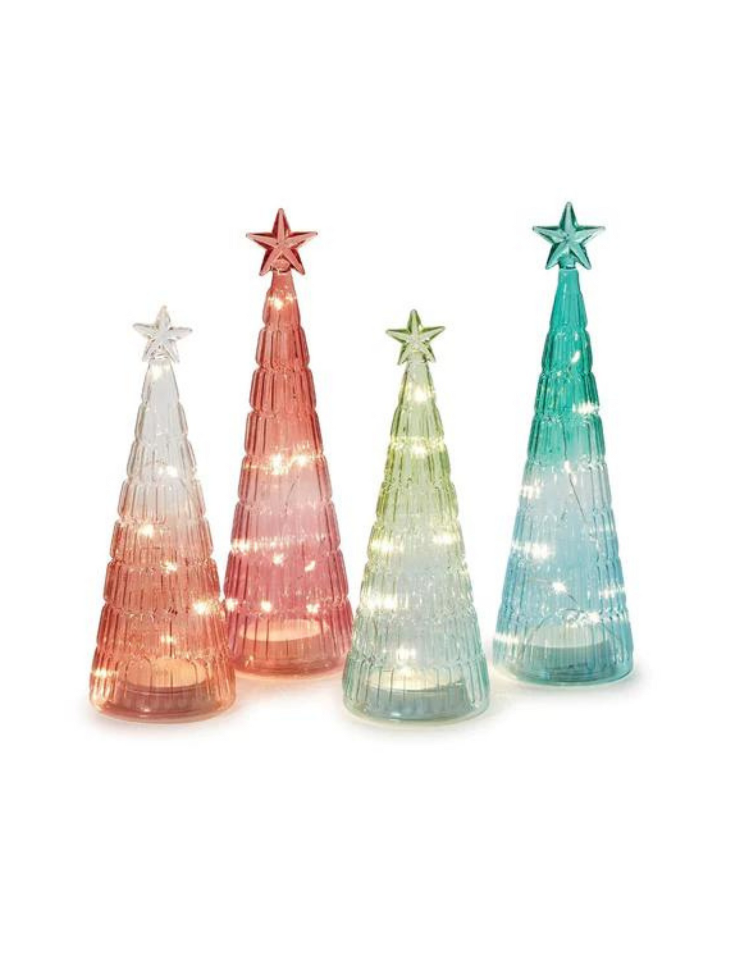 SET OF 4 PASTEL OMBRE LIGHT UP TREES - THE HIP EAGLE BOUTIQUE