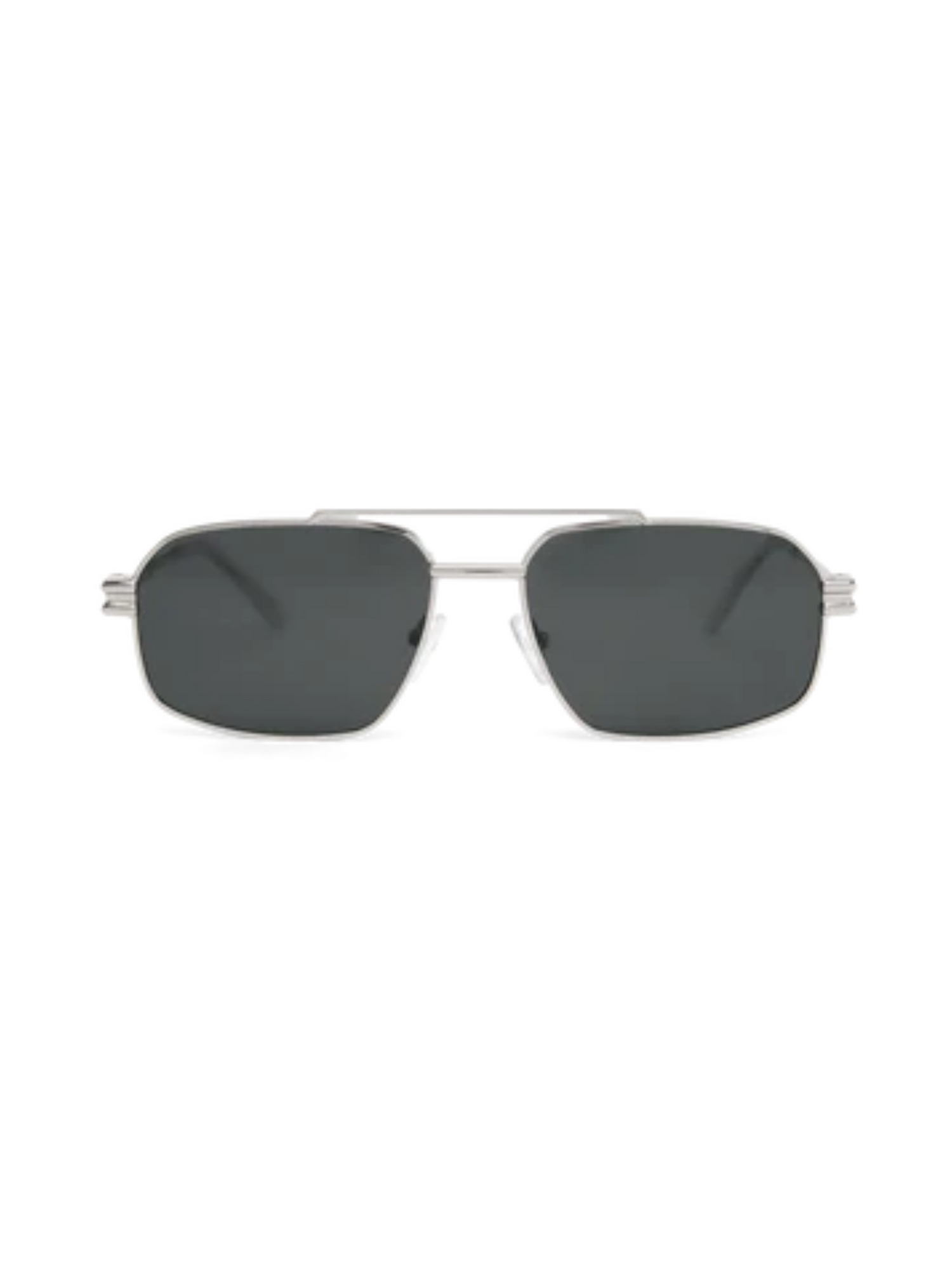 silver metal frame aviator polarized sunglasses