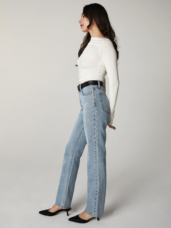 women's high rise classic straight leg jeans