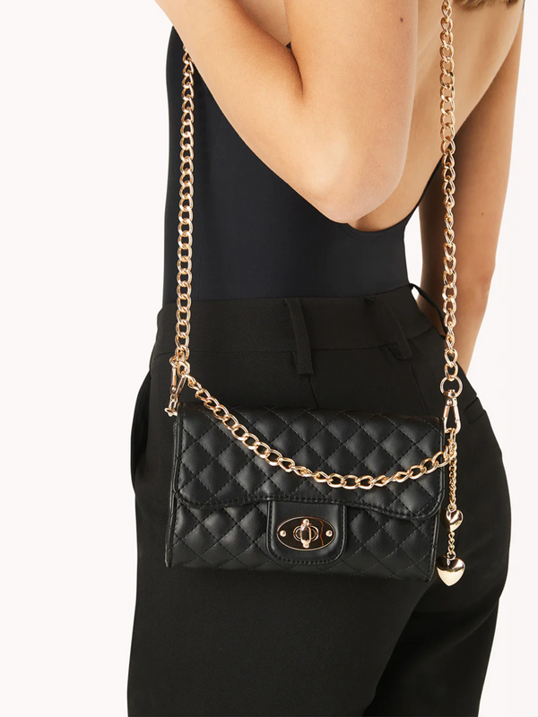 quilted black leather crossbody purse 
