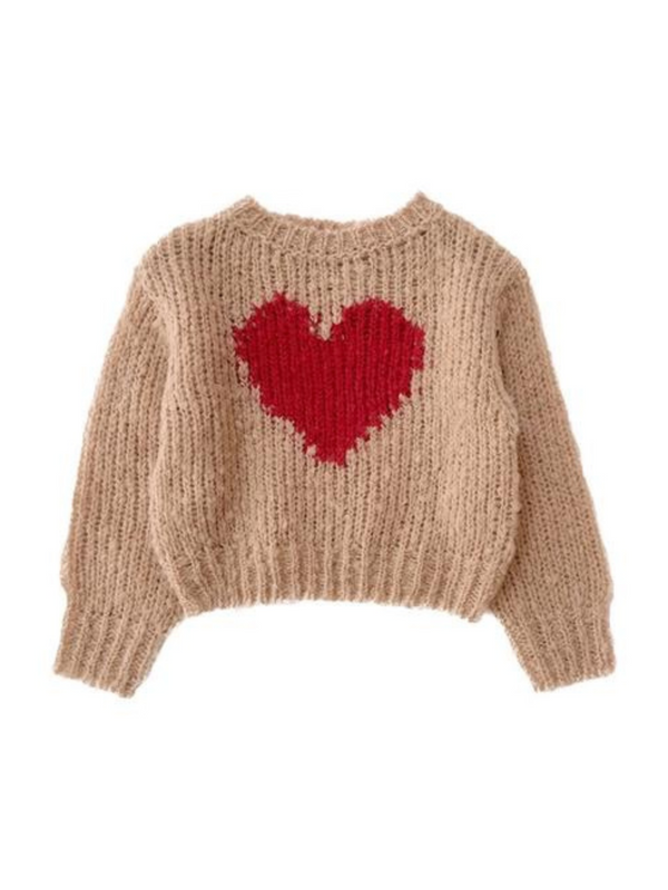 kids vintage valentine's day heart sweater