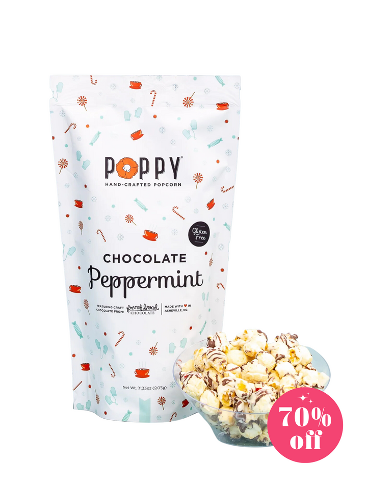 CHOCOLATE PEPPERMINT POPPY HAND-CRAFTED POPCORN
