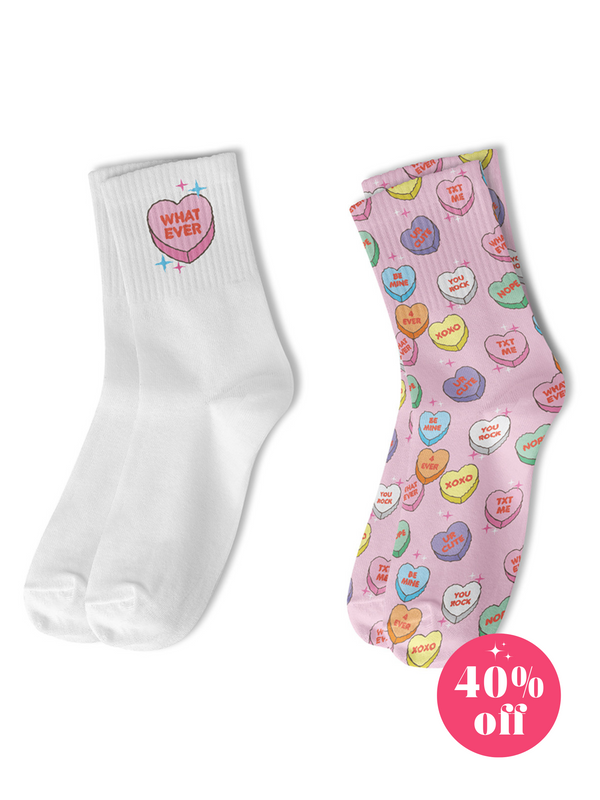 YOUTH VALENTINE'S DAY CANDY HEART SOCKS