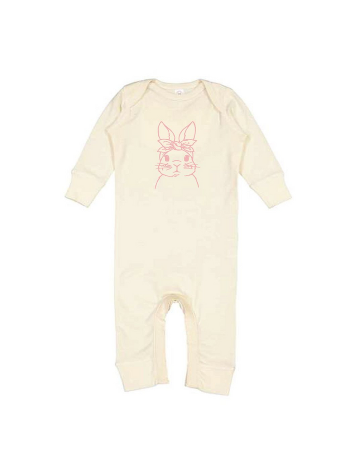 GIRL'S PINK BUNNY ONE PIECE OUTFIT