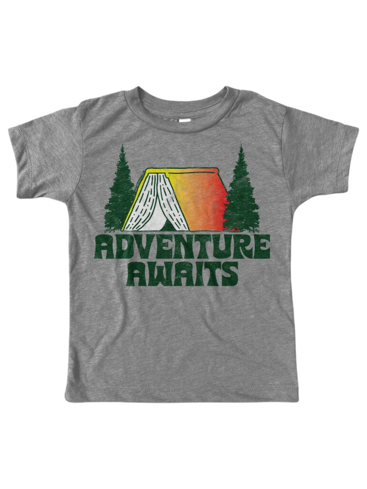 kids camping graphic tshirt