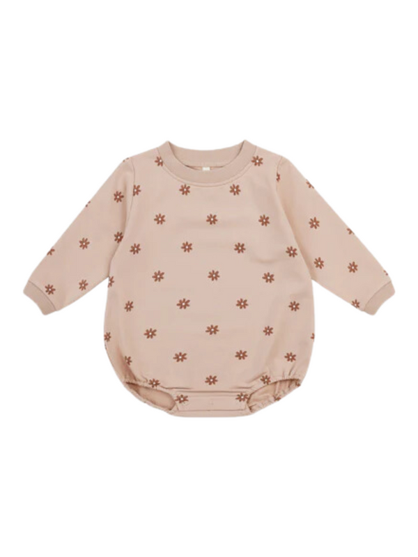 QUINCY MAE CREWNECK BUBBLE ROMPER IN DAISIES