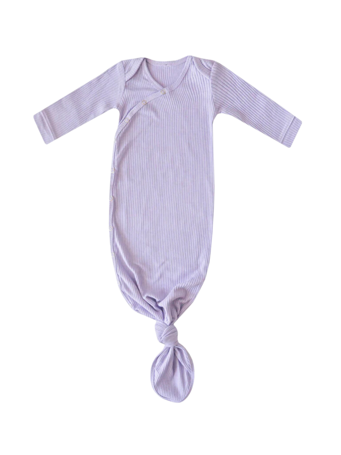 COPPER PEARL NEWBORN KNOTTED GOWN IN PERIWINKLE