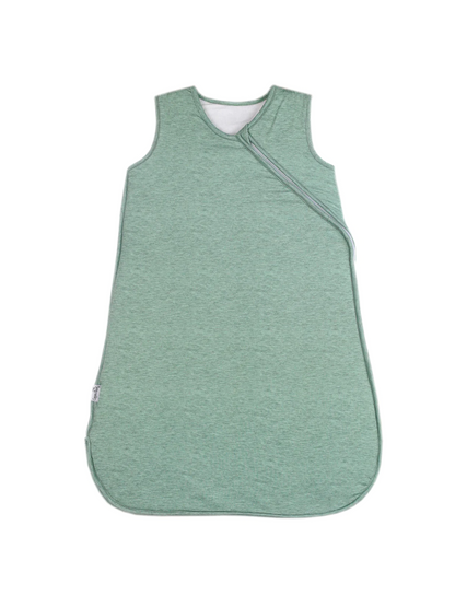 Copper Pearl Emerson baby sleep sack in sage green heather with diagonal zipper