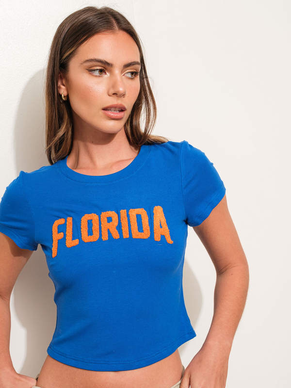 blue Florida Gators cropped t-shirt