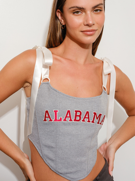 Alabama Crimson Tide ribbon corset top