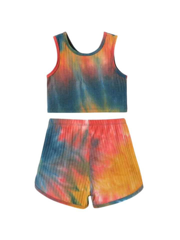 GIRL'S TRIPPY TIE DYE 2 PIECE OUTFIT SET - THE LITTLE EAGLE BOUTIQUE