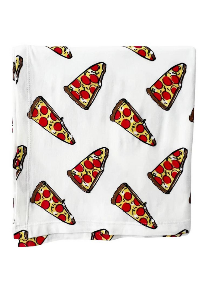 STRETCH SWADDLE BLANKET IN PIZZA