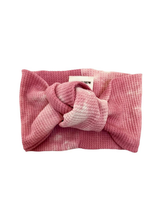 TWIST HEADBAND IN PINK TIE DYE