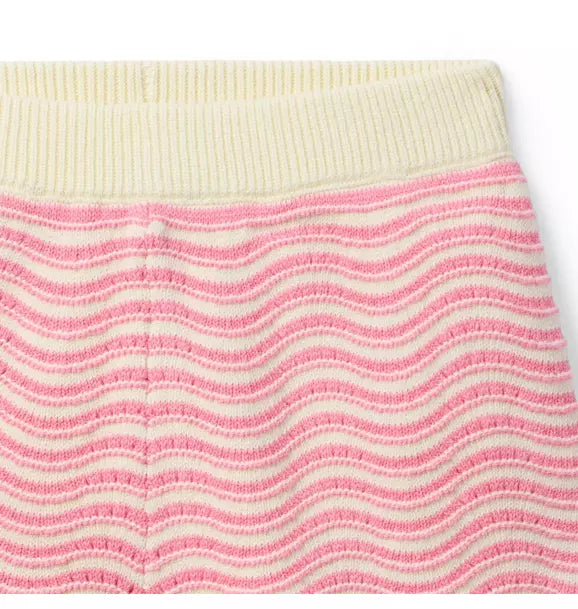 WAVY STRIPED SWEATER SHORT X PINK