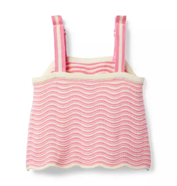 WAVY STRIPED SWEATER TOP X PINK