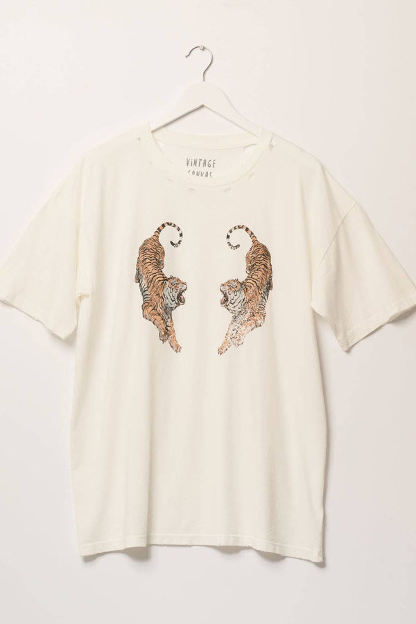 ivory tiger printed graphic tshirt