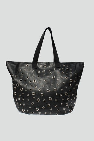 large black embellished weekender tote bag