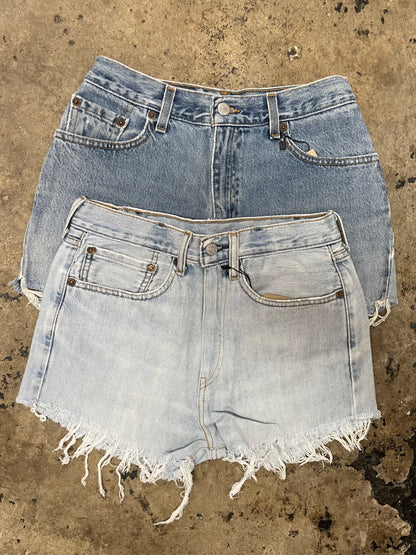 LEVI'S VINTAGE UPCYCLED MID RISE DENIM SHORTS